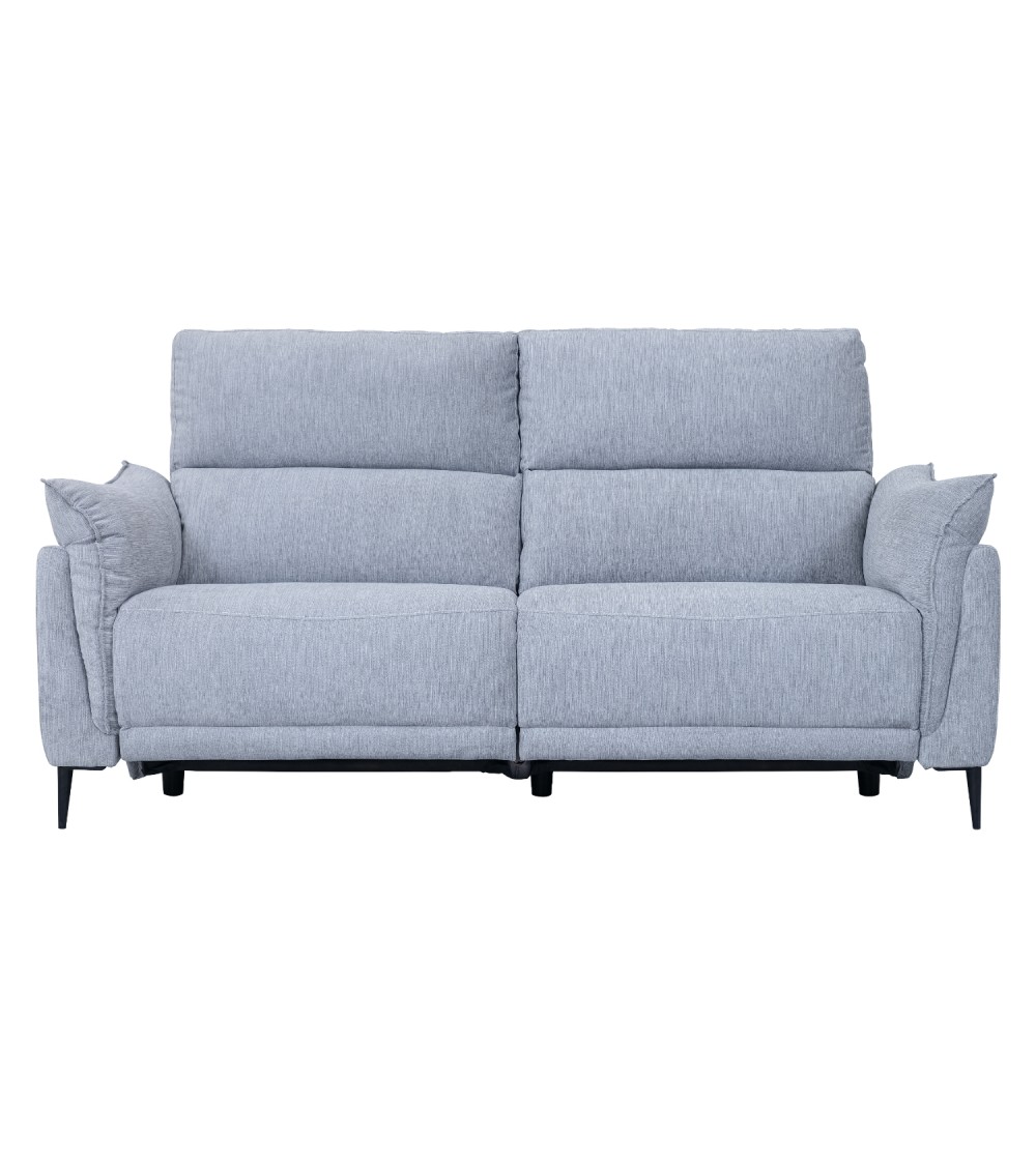 Sort Barcelona Pers Recliner Indbygget Fodskammel Usb Stik Lysegrå Stof Metal Furnhouse Sofa - 5714365012442