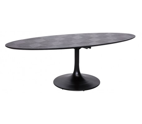 Sort Blax Ovalt Egetræ Jern 250 120 Spisebord