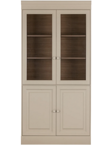 Chow Fyrretræ Glas H215 B105 D45 Rustik Sandgrå Woood Vitrineskab