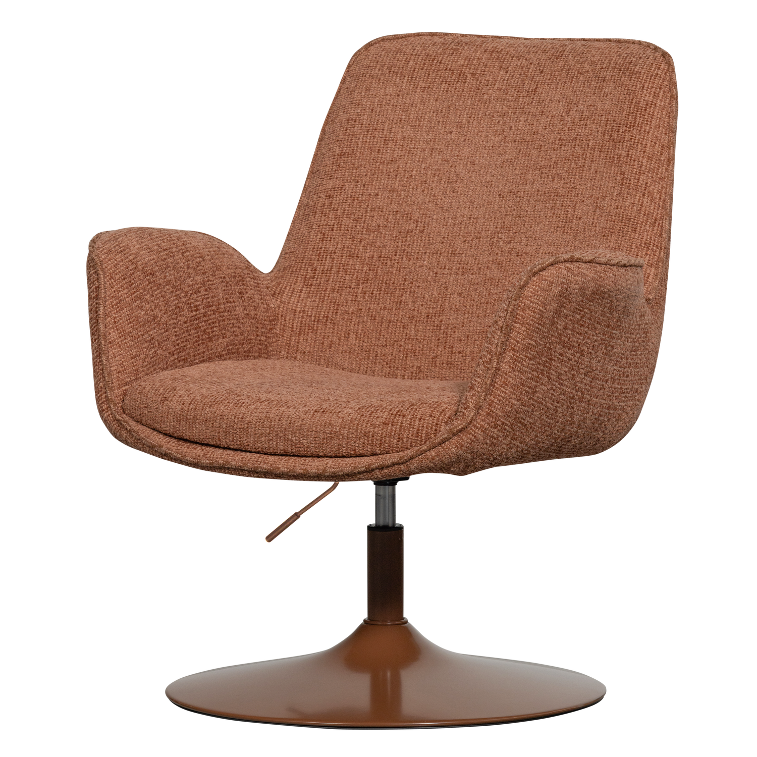 Mårten Højdejusterbar Armlæn Orange Polyester Stof Orange Metal Woood Lænestol - 8714713218943