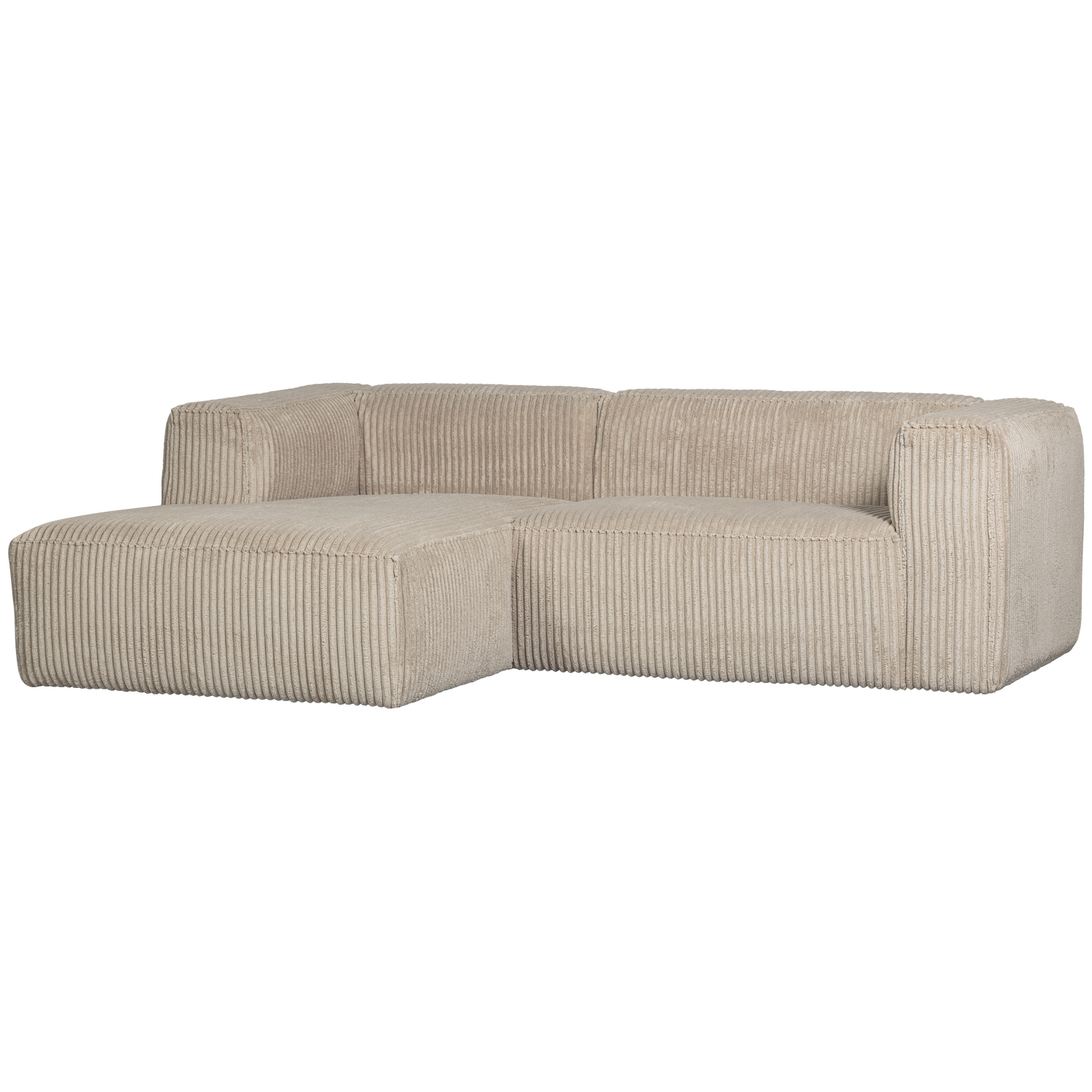 Bean Venstre Chaiselong Travertin Fløjl Stof Woood Sofa - 8714713200221