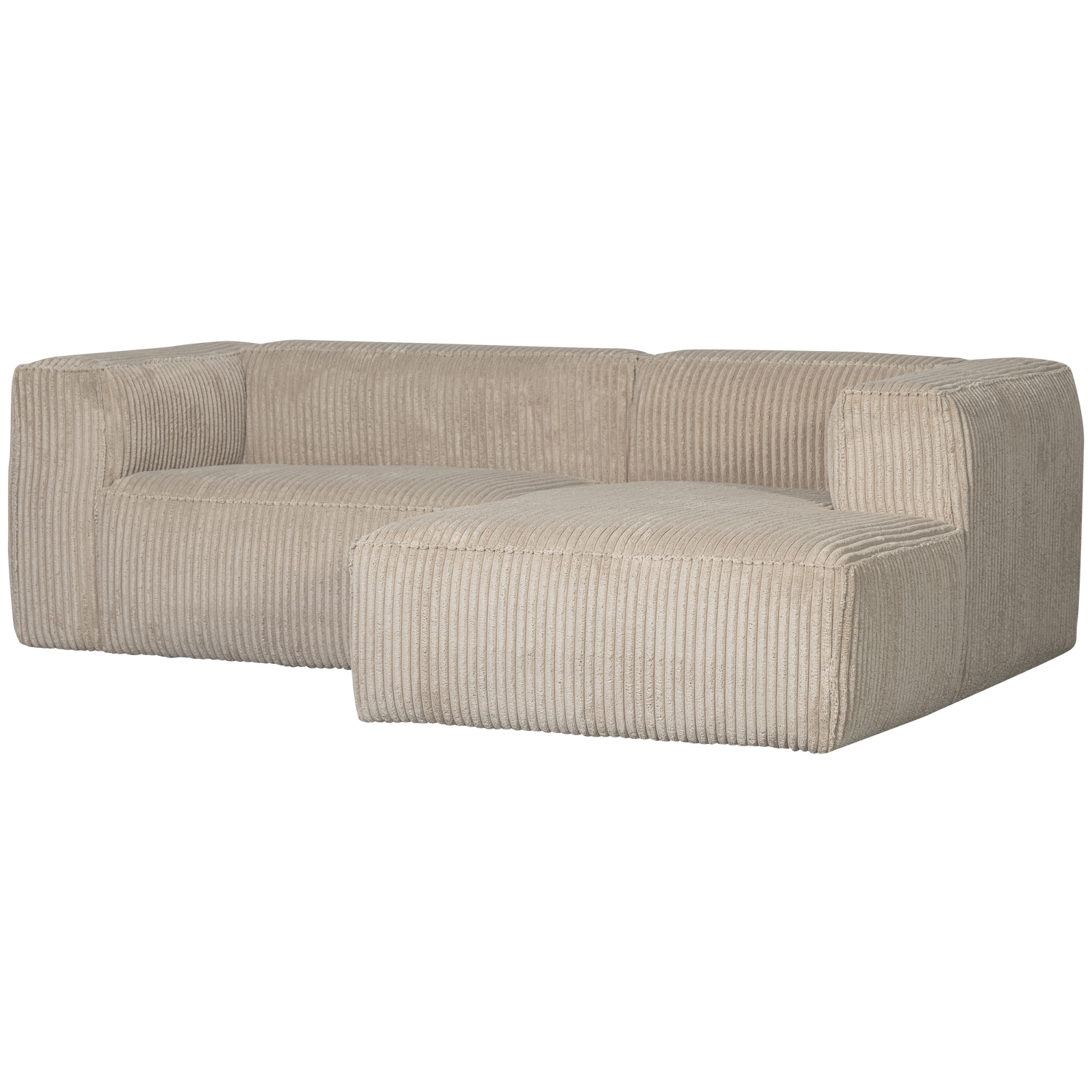 Bean Højre Chaiselong Travertin Fløjl Stof Woood Sofa - 8714713200283