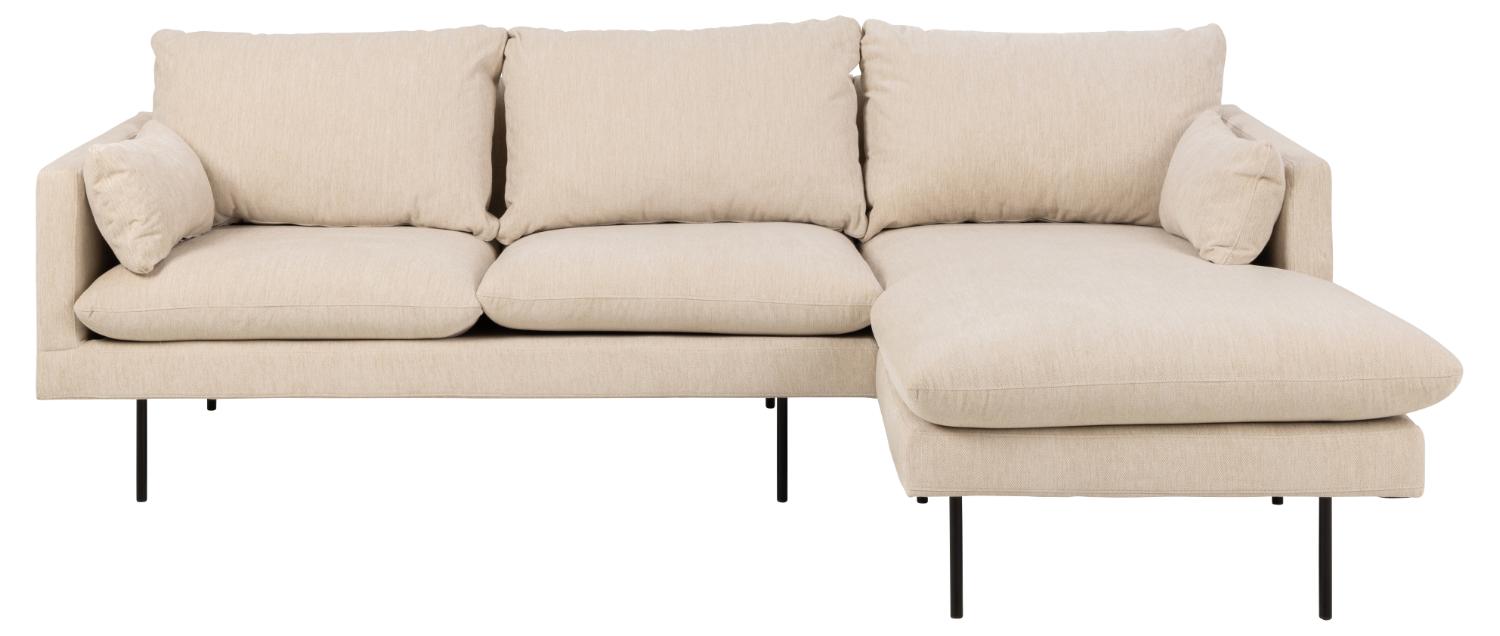 Sort Cozy Pers Højre Chaiselong Puder Creme Stof Metal Sofakoncept Sofa - 5713941154057