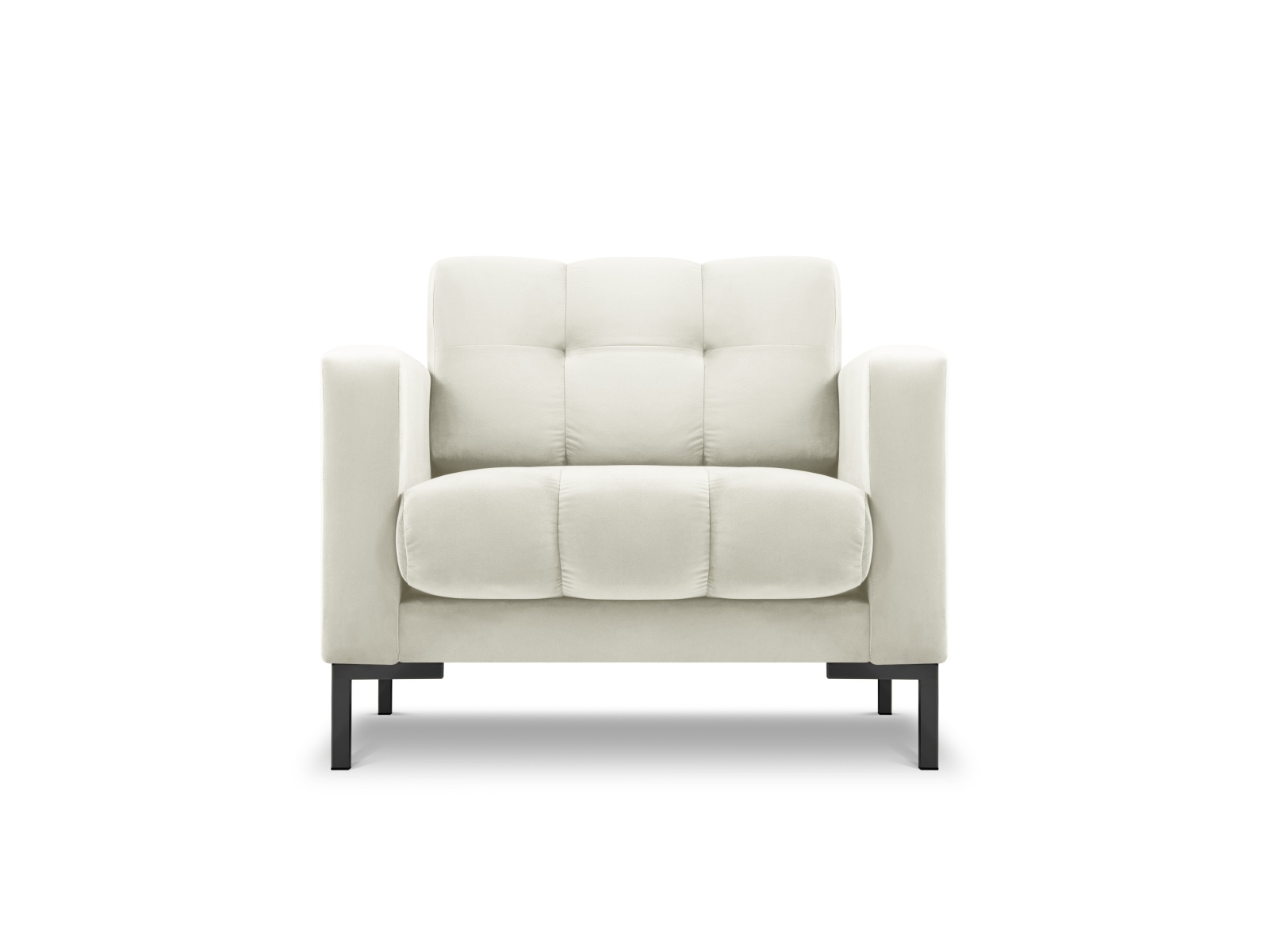 Sort Mamaia Armlæn Sæde Beige Fløjl Metal Micadoni Lænestol - 5903614744801