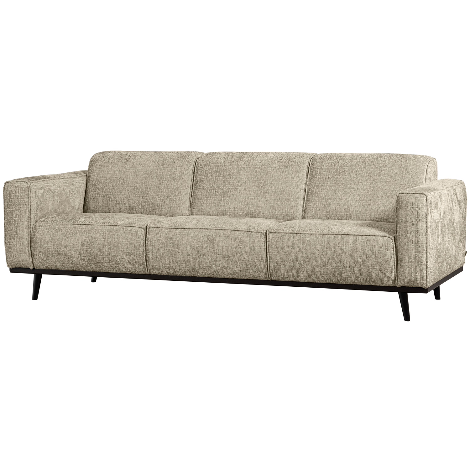 Gul Statement Pers Strukturfløjl Stof Birketræ 230cm Woood Sofa - 8714713185054