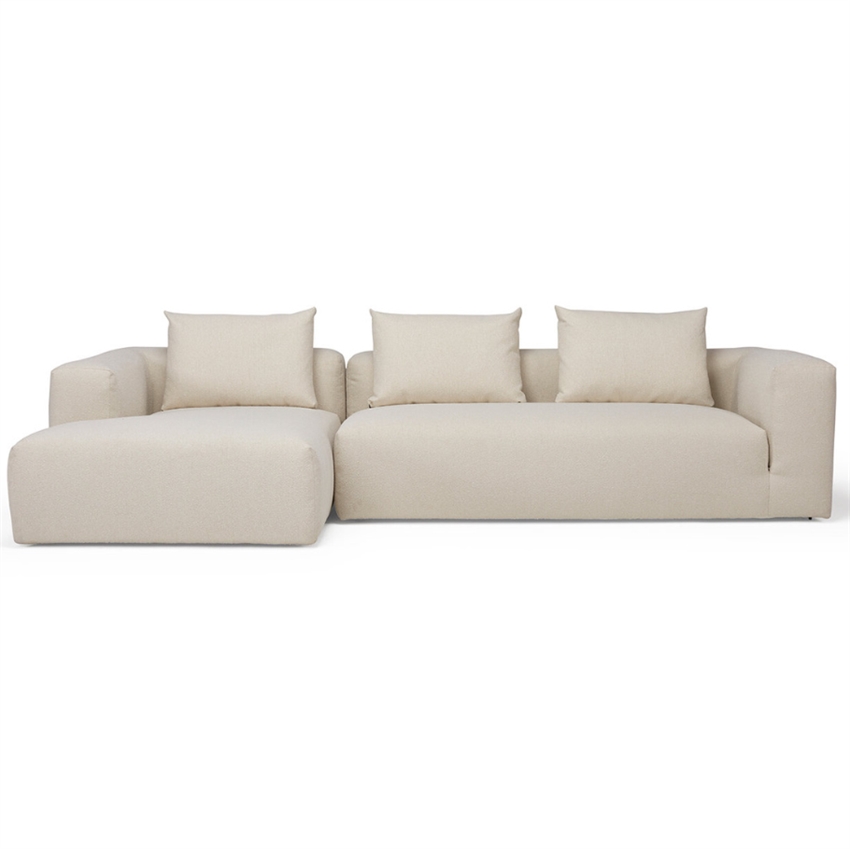 Cozy Personers Natur Stof Chaiselong Nordly Sofa