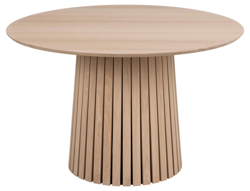 Hvid Christo Rund Pigmenteret Egefinr Med Lamel Fod Ø120 Act Nordic Spisebord - 5713941218520
