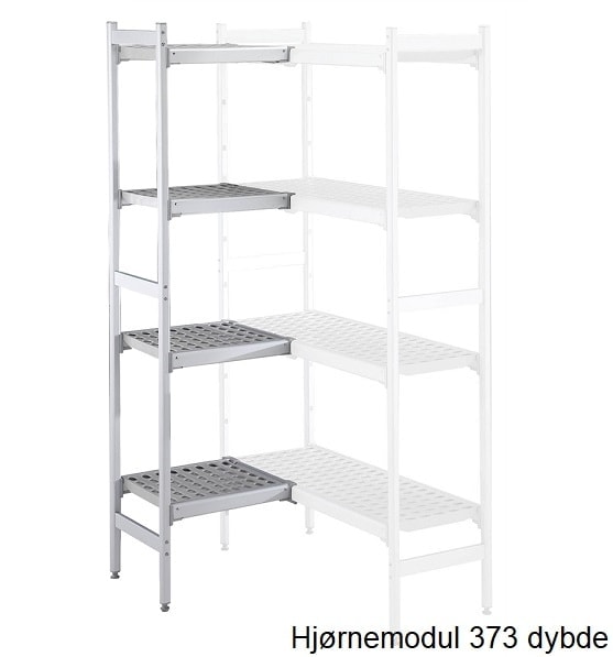 Alu Hjørne Plasthylder 373mm 373x744mm Gastroudstyr Reol - 137050