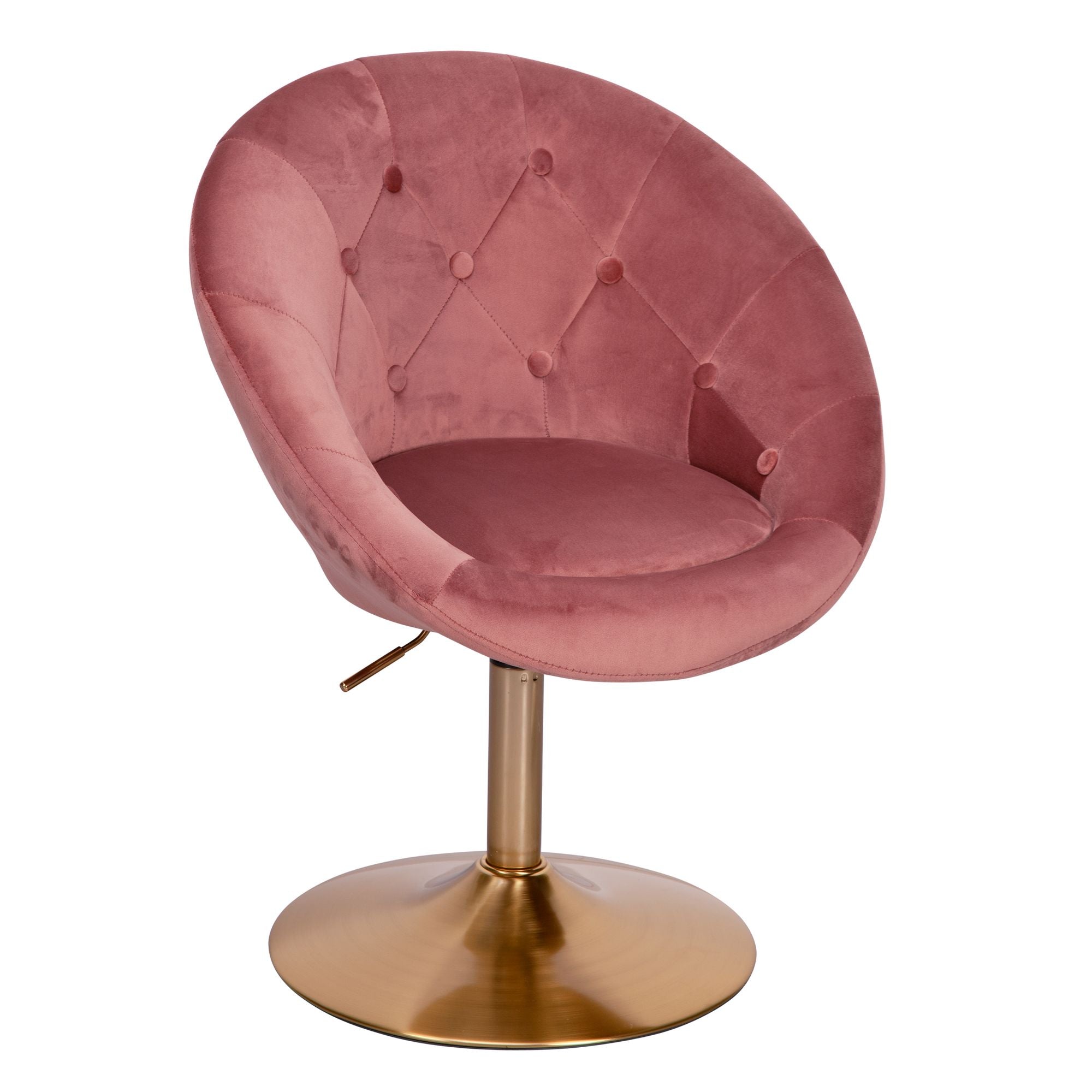 Pink Designer Cocktail Fløjl Guldfarvet Skyport Lænestol - 4250950298279
