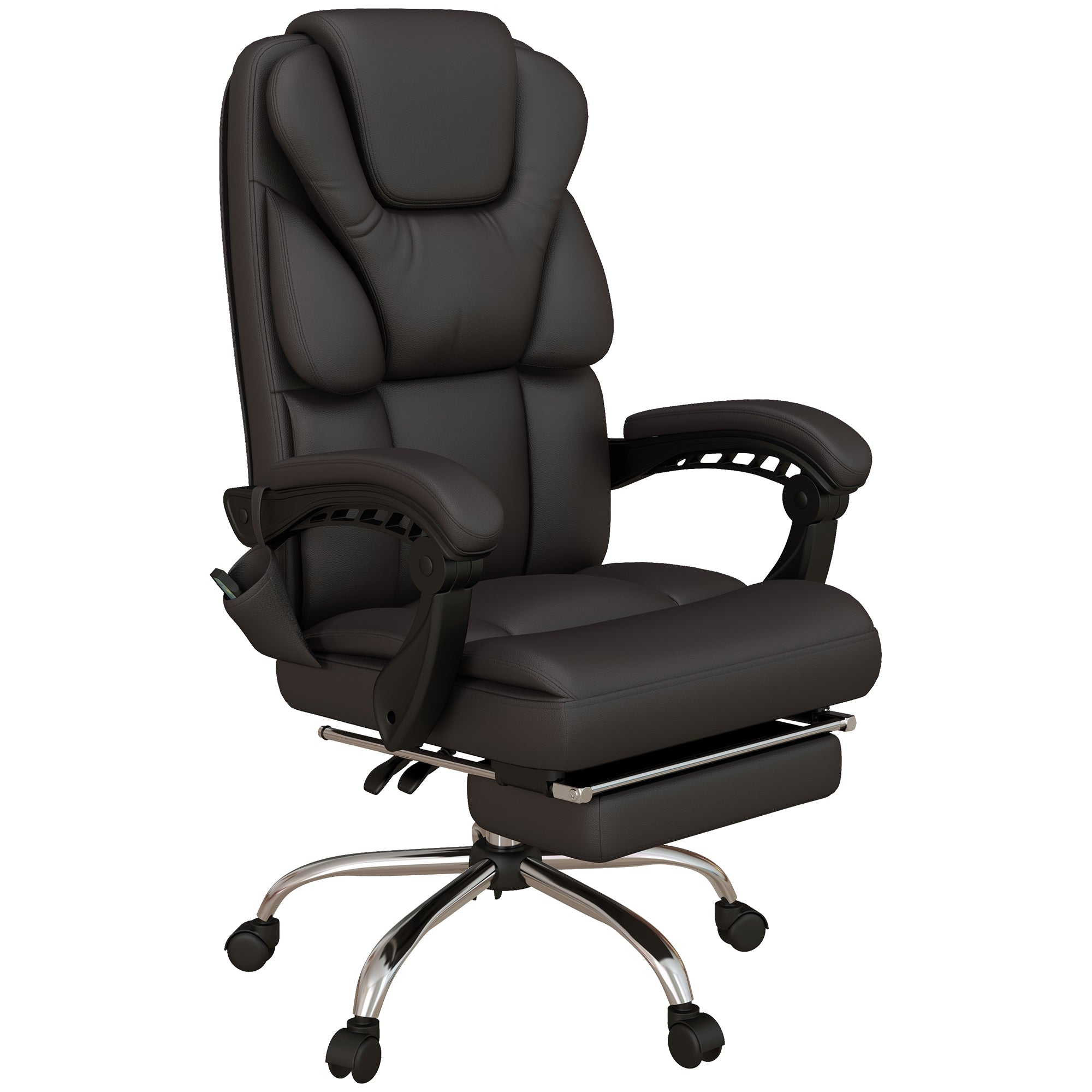 Kontorstol Med Massagefunktion Ergonomisk 63x57x118 Brun Aosom Lænestol - 4255633569318