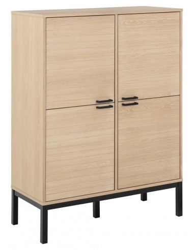 Hvid Kensington Metal Egetræsfinr H120 Sort Pigmenteret Vitrineskab