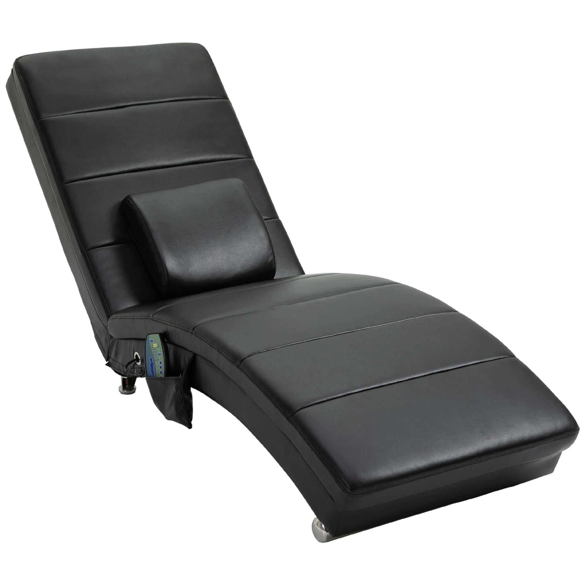 Sort Afslappende Med Massagefunktion Ergonomisk Høj Ryglæn Med Massagefunktion Hynde Med Zero Design Kunstlæder Metalskum 163 Aosom Lænestol - 4251774912624