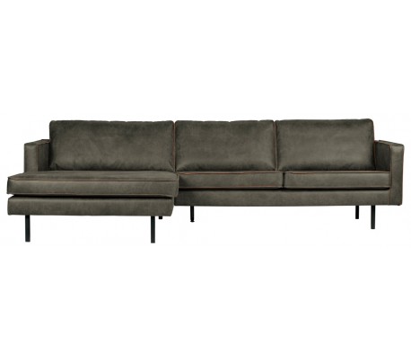 Grøn Rodeo Med Venstrevendt Chaiselong Læder B300 Vintage Army Bepurehome Sofa