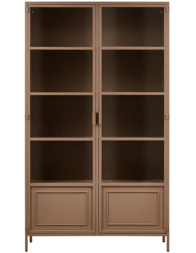 Ronja Metal Glas H189 B110 D43 Industrielt Militærbrun Woood Vitrineskab