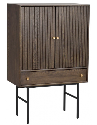 Rowico Clearbrook Metal Mdf H125 B79 Sort Brun Rowico Home Vitrineskab
