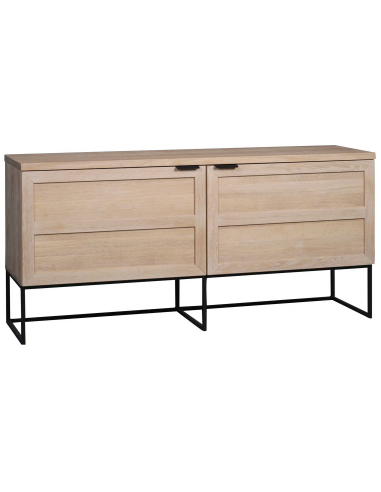 Hvid Rowico Everett Metal Egetræ Egetræsfinr H75 B160 Sort White Wash Rowico Home Skænk