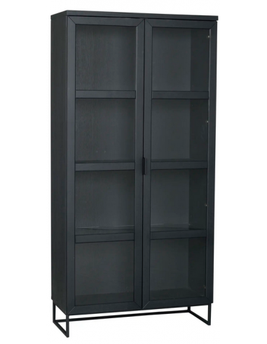 Sort Rowico Everett Egetræ Stål Glas H195 B95 Rowico Home Vitrineskab