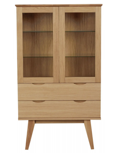 Rowico Filippa Egetræ Finr Glas H140 B81 Rowico Home Vitrineskab