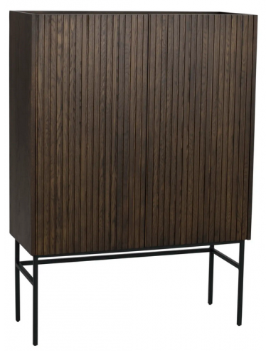 Rowico Halifax Metal Egetræ H140 B100 Sort Brun Rowico Home Vitrineskab