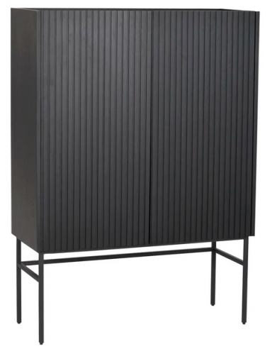Sort Rowico Halifax Metal Egetræ H140 B100 Rowico Home Vitrineskab