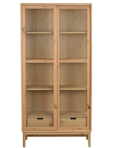 Rowico Hazelton Egetræ Finr Glas H203 B100 Rowico Home Vitrineskab