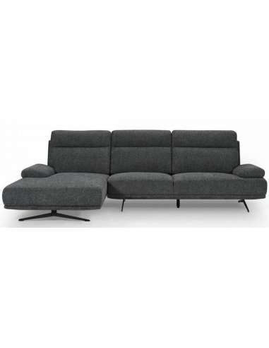 Salli Venstrevendt Chaiselong Stål Polyester 304 176 Sort Mørkegrå Sofa