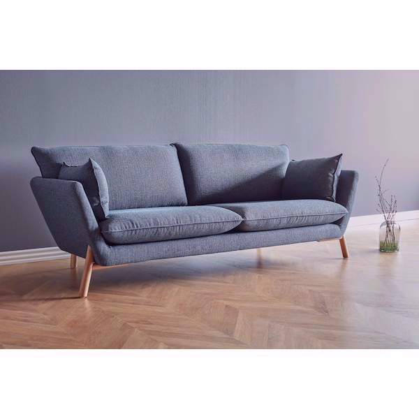 Egelykke Personers Blå Stof Nordly Sofa