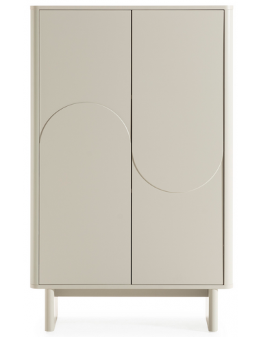 Solei Med Skabe Mdf H130 B80 D40 Creme Vitrineskab