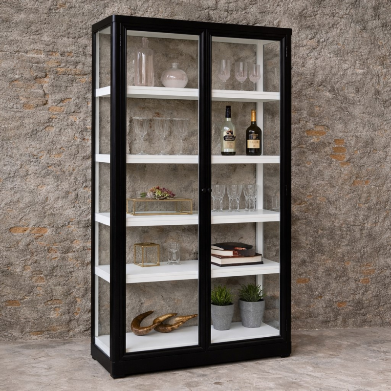 Sort Med Glas Siderne Dixie Bredt By Hornsleth Vitrineskab