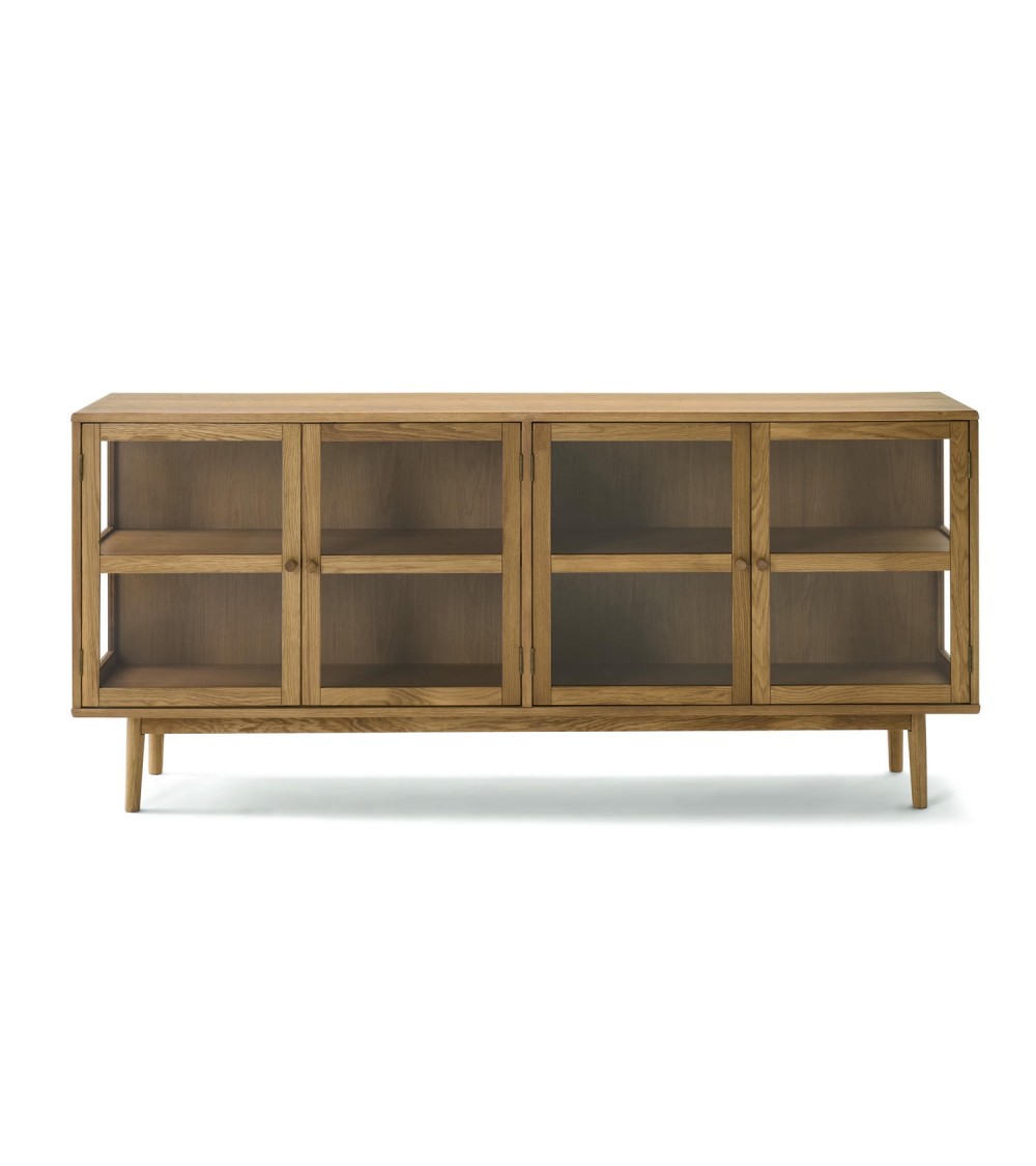 Natur Svendborg Stor Låger Hylder Glas Egetræsfinr Egetræ Furnhouse Skænk - 5714365015627
