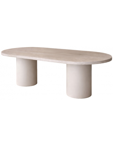 Vik Ovalt Mdf H75 B200 D100 Beige Travertin Spisebord