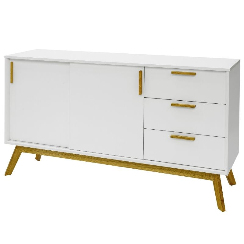 Hvid Kensal Med Skydelåger 149x40x80 Woodman Skænk - 4744448010776